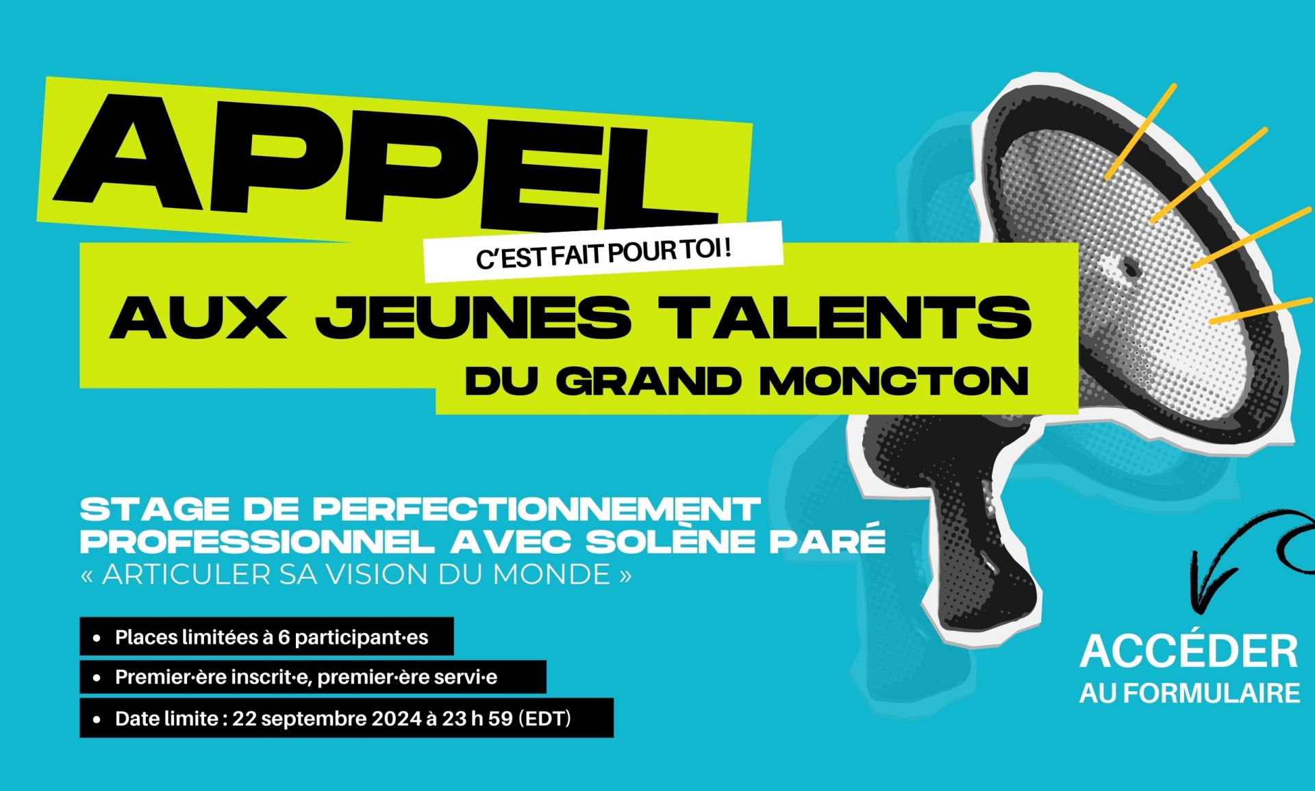 Appel aux Jeunes Talents du Grand Moncton