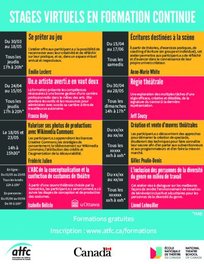Stages virtuels de perfectionnement professionnel